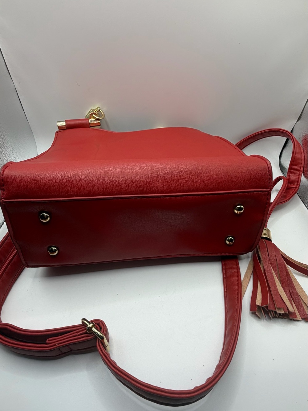 Bebe “Winnie” Mini Shopper Red Quilted Crossbody Bag - Picture 4 of 5